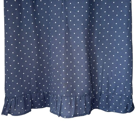 Abercrombie and Fitch Women’s Size Medium Blue Polka Dot Dress Flutter Sleeve - Picture 7 of 10